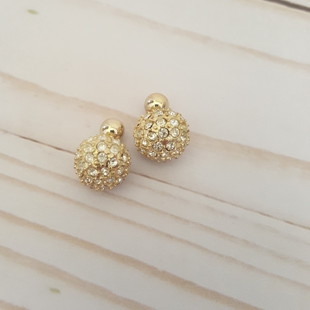 Mudpie Reversible Gold Ball Earrings